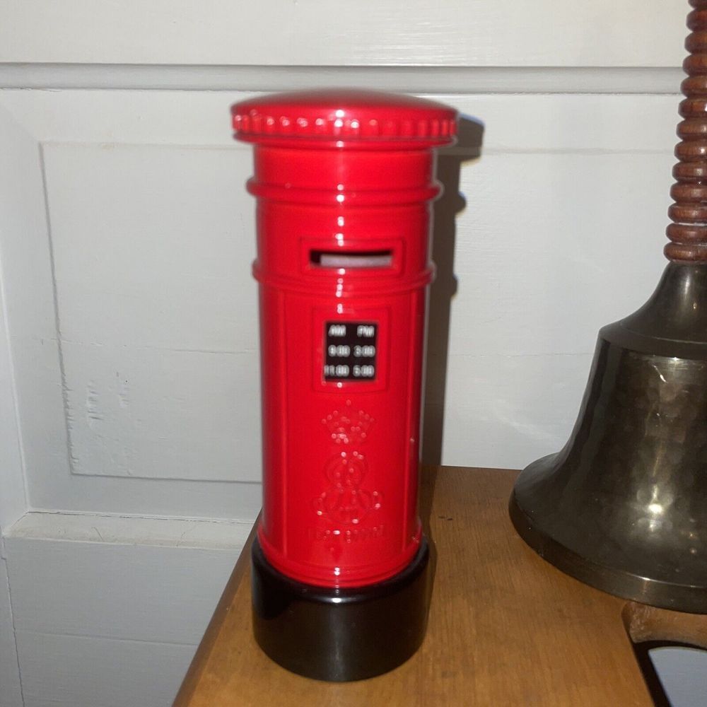 Whimsical Vintage English Post Office Box Red Metal